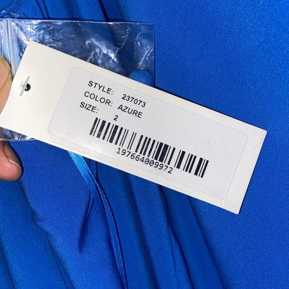 Teri Jon by Rickie Freeman blue collared cape dress - Picture 10 of 13